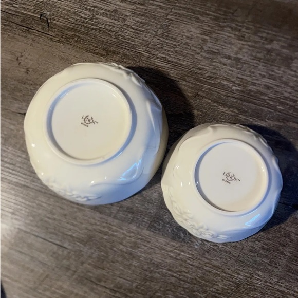 Lenox Collections Rose Blossom 4.5” 5.5” Bowls 24k Gold Trim Set Of 2 - Picture 8 of 9